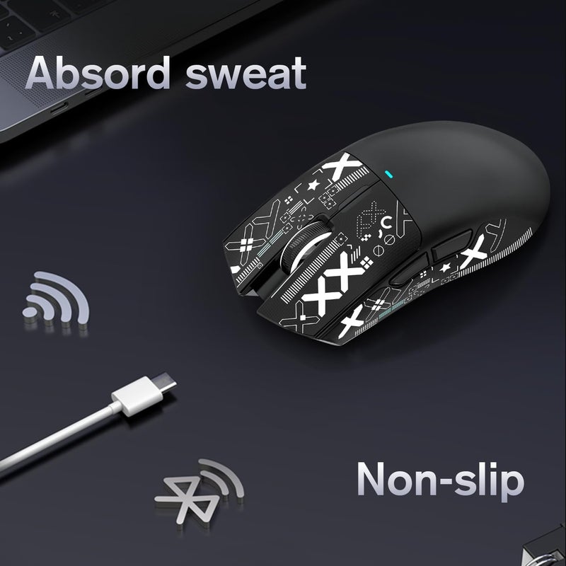 Magic-Refiner Attack Shark Gaming Mouse Anti-Slip Grip Tape, Compatible with Superlight Wireless pc Mouse,Sweat Resistant，Fine Feel,Cut to Fit，Cool Mouse Skins for Video Games/Office/Study(Black) - Image 5